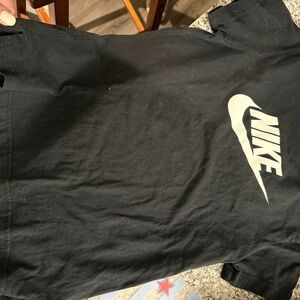 Nike Black Tee with White Swoosh and Logo